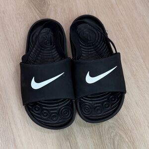 Nike Kids Black and White Slide Sandals size 10c